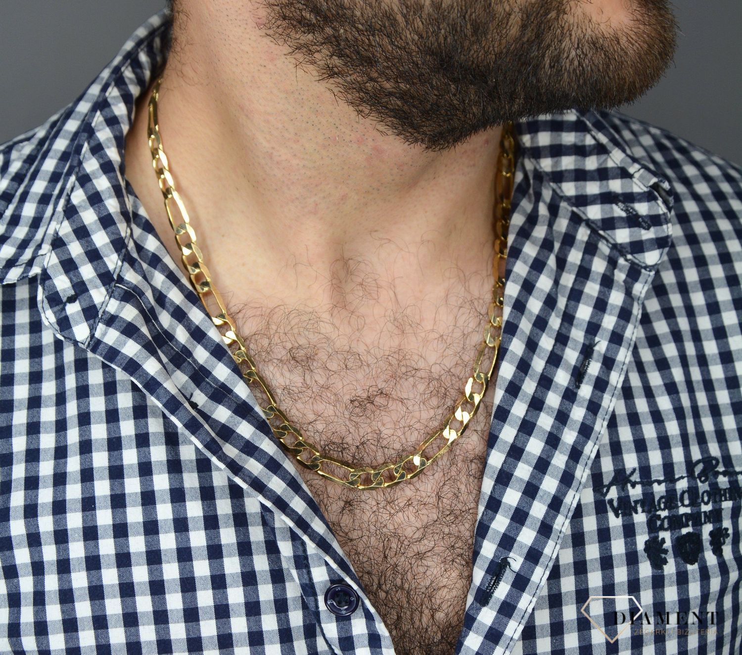 Złoty łańcuszek 585 Figaro 8 mm DIA-LAN-1139-585 8mm ✅ Złoty łańcuszek o splocie figaro ✅.jpg